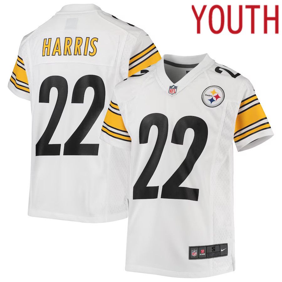 Youth Pittsburgh Steelers #22 Najee Harris Nike White Game NFL Jersey->youth nfl jersey->Youth Jersey
